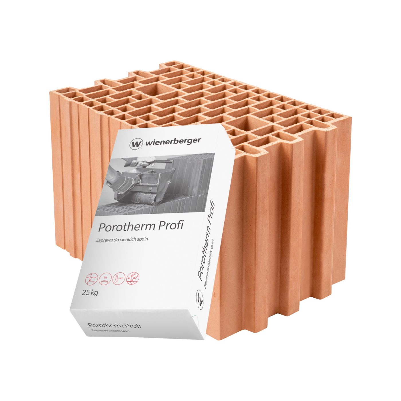 Szlifowany pustak ceramiczny Porotherm 25 E3 Profi